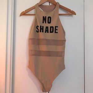 No Shade Nude Colored One Piece Bathing Suit Size S/M